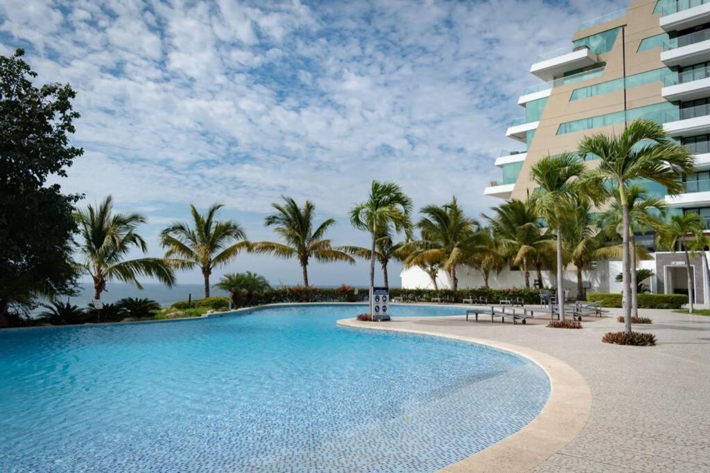 M3 Lujoso Y Comodo Departamento Con Playa 2 Piscinas Cancha De Tenis Jacuzzi Seguridad 24 Horas Manta Esterno foto